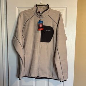 Columbia Outdoor Tracks NWT mens cream full zip performance jacket size medium